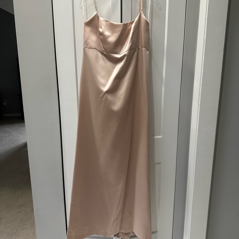 Rose Gold Bridesmaid Or Formal Elegant Satin Dress Dessy